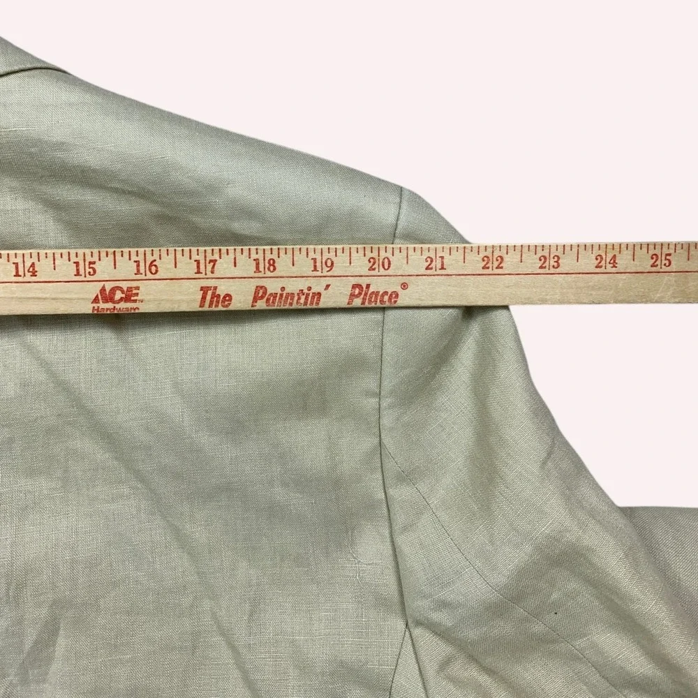 Calvin Klein Linen Blazer Mens 44R Beige 2 Button Vented Breathable Sport Coat